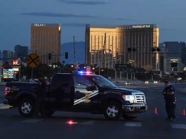 Police at concert venue outside Mandalay Bay